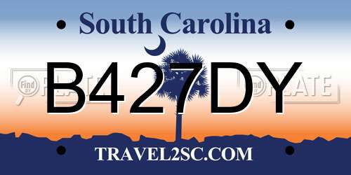 B427DY South Carolina License Plate