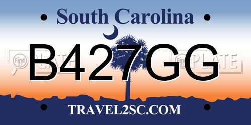 B427GG South Carolina License Plate