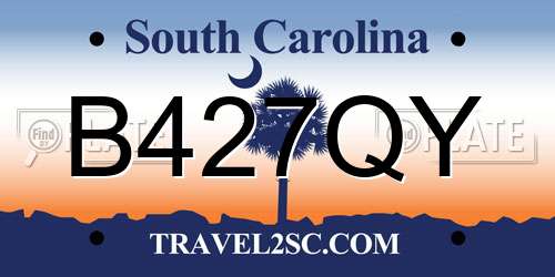 B427QY South Carolina License Plate