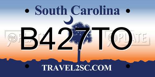 B427TO South Carolina License Plate