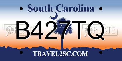 B427TQ South Carolina License Plate
