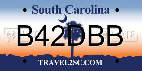B42DBB South Carolina License Plate
