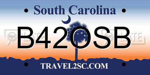 B42OSB South Carolina License Plate