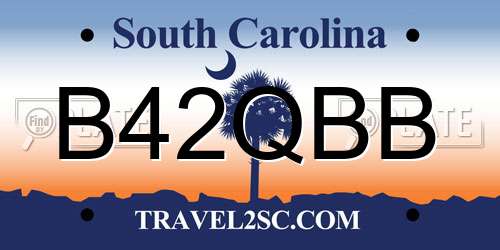B42QBB South Carolina License Plate