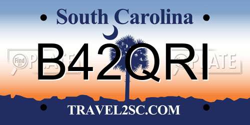 B42QRI South Carolina License Plate