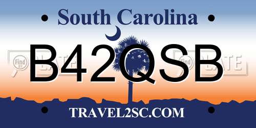 B42QSB South Carolina License Plate
