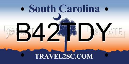 B42TDY South Carolina License Plate