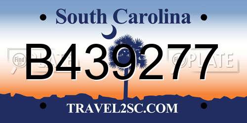B439277 South Carolina License Plate