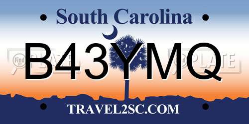 B43YMQ South Carolina License Plate