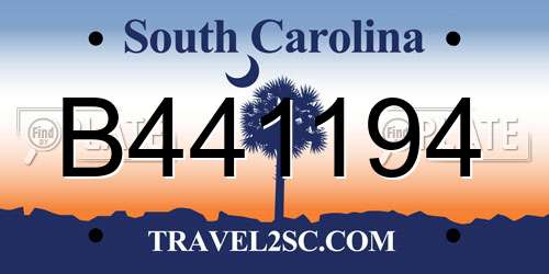 B441194 South Carolina License Plate