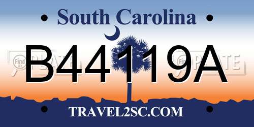 B44119A South Carolina License Plate