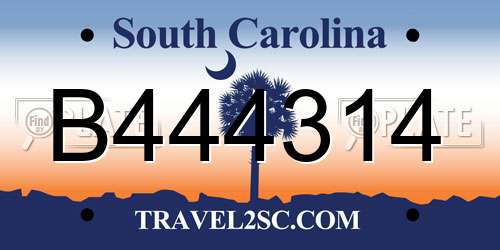 B444314 South Carolina License Plate