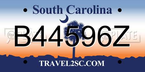 B44596Z South Carolina License Plate