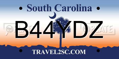 B44YDZ South Carolina License Plate
