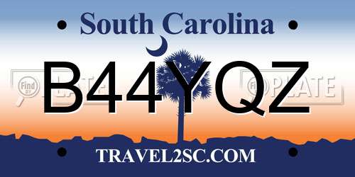 B44YQZ South Carolina License Plate
