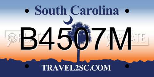 B4507M South Carolina License Plate