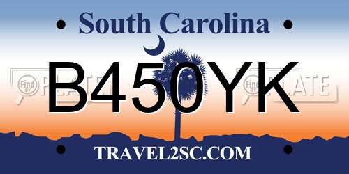 B450YK South Carolina License Plate