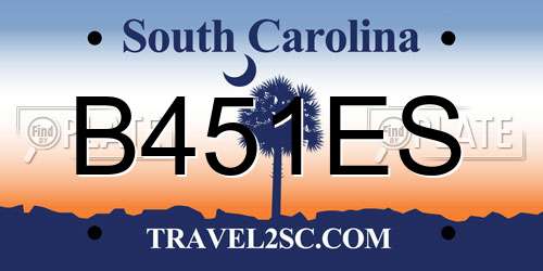 B451ES South Carolina License Plate