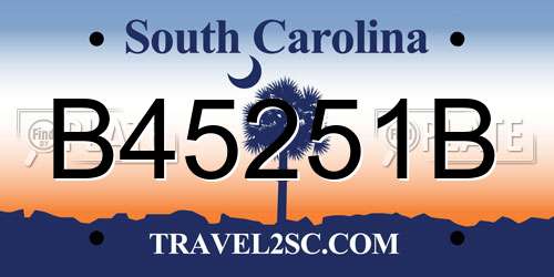 B45251B South Carolina License Plate