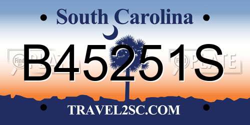 B45251S South Carolina License Plate