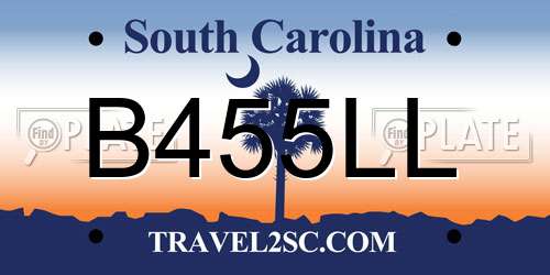 B455LL South Carolina License Plate