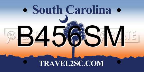 B456SM South Carolina License Plate