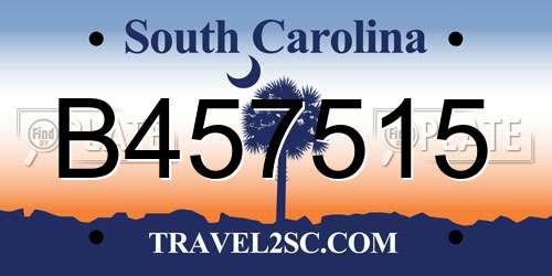 B457515 South Carolina License Plate
