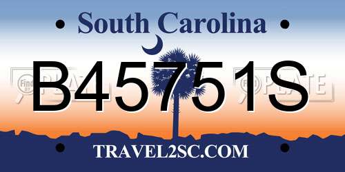 B45751S South Carolina License Plate