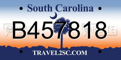 B457818 South Carolina License Plate