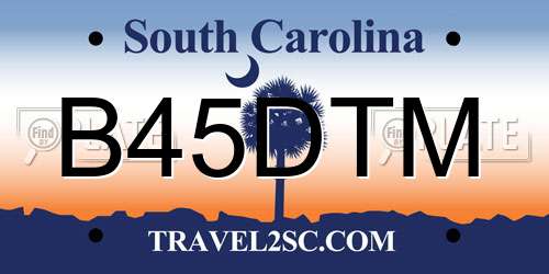 B45DTM South Carolina License Plate