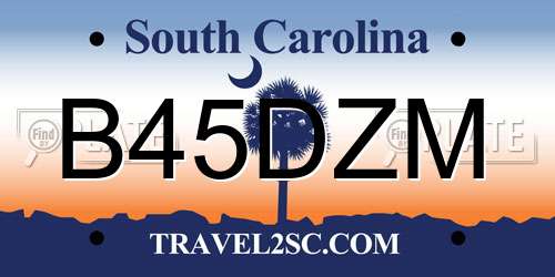B45DZM South Carolina License Plate
