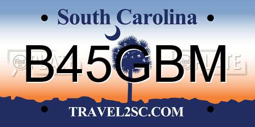 B45GBM South Carolina License Plate