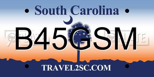 B45GSM South Carolina License Plate