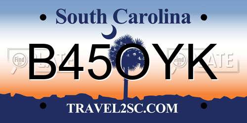 B45OYK South Carolina License Plate