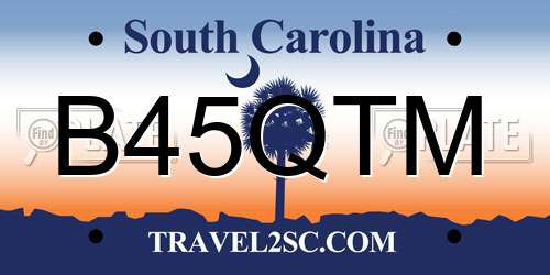 B45QTM South Carolina License Plate