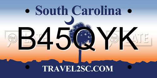B45QYK South Carolina License Plate
