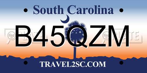 B45QZM South Carolina License Plate