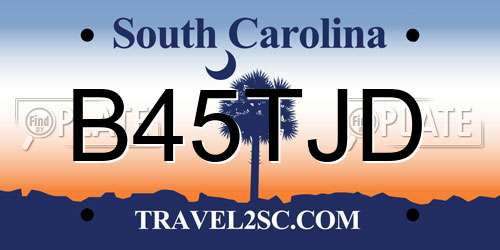 B45TJD South Carolina License Plate