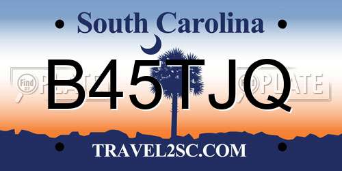 B45TJQ South Carolina License Plate