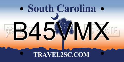 B45VMX South Carolina License Plate