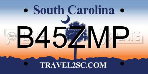 B45ZMP South Carolina License Plate