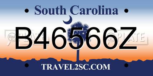 B46566Z South Carolina License Plate