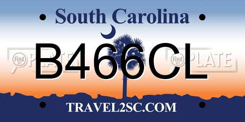 B466CL South Carolina License Plate