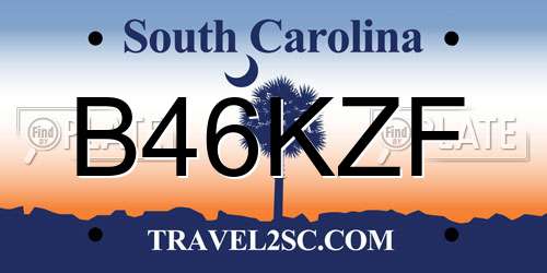B46KZF South Carolina License Plate