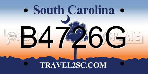B4726G South Carolina License Plate