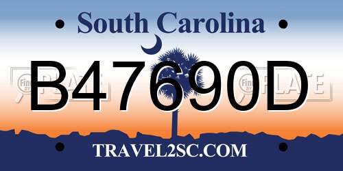 B47690D South Carolina License Plate