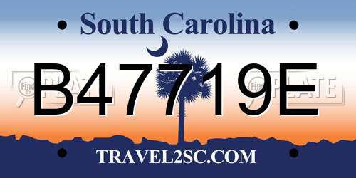 B47719E South Carolina License Plate