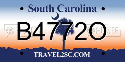 B4772O South Carolina License Plate