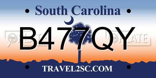 B477QY South Carolina License Plate
