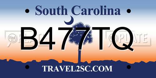 B477TQ South Carolina License Plate